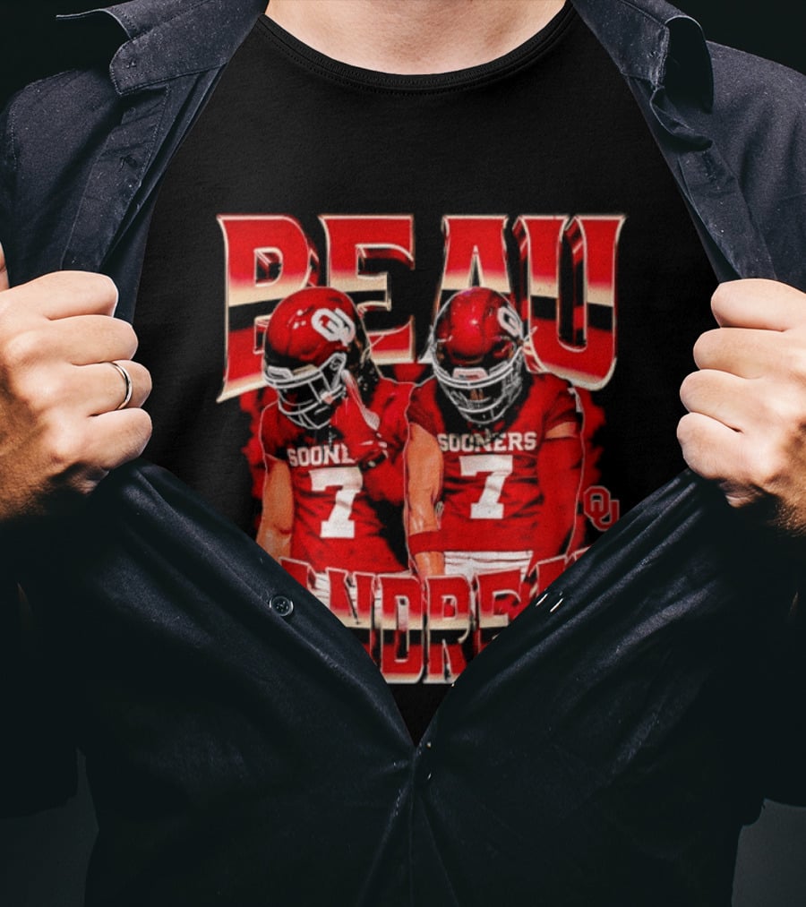 Beau Jandreau Oklahoma Sooners Football Number 7 NCAA Player Collage T-Shirt