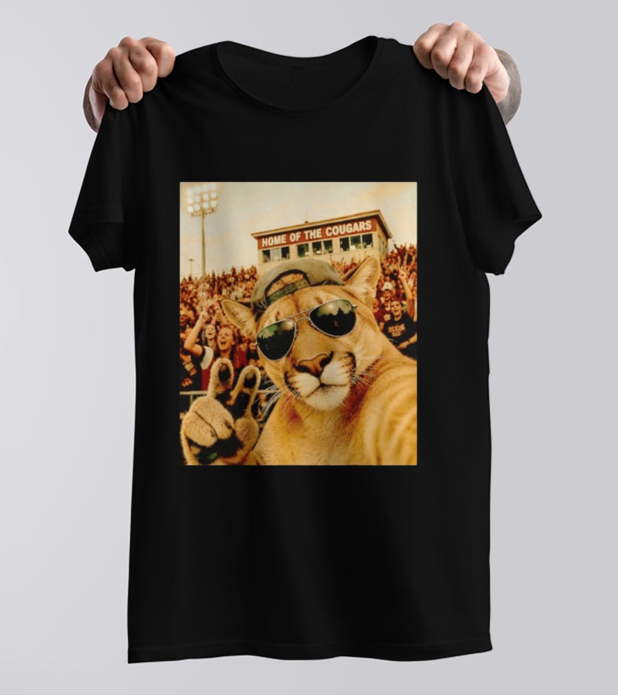 Cougar Selfie Home Of The Cougars Game Day Crowd T-Shirt