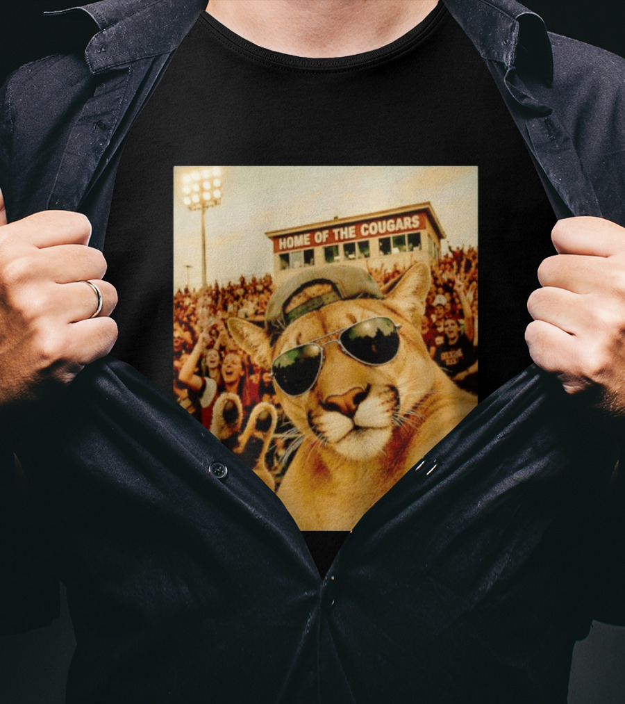 Cougar Selfie Home Of The Cougars Game Day Crowd T-Shirt