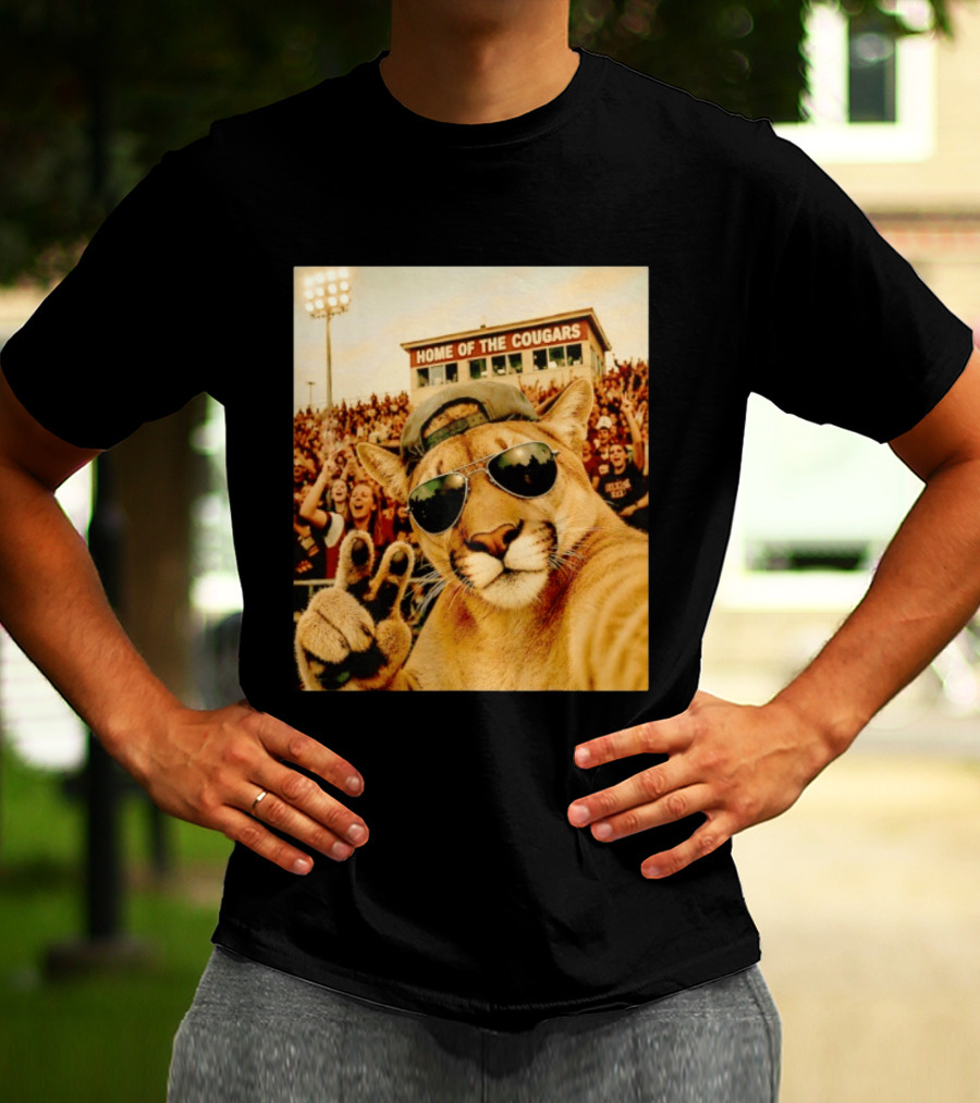 Cougar Selfie Home Of The Cougars Game Day Crowd T-Shirt