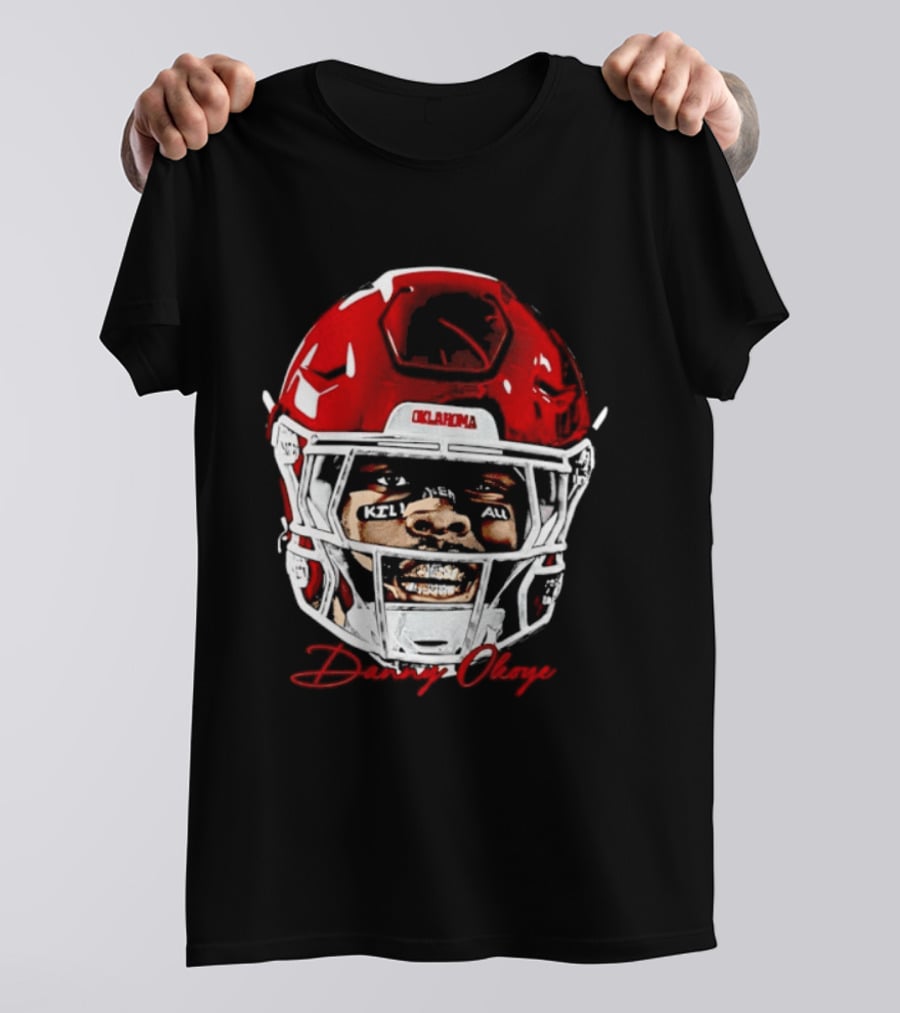 Danny Okoye Oklahoma Sooners Football Helmet Swag T-Shirt