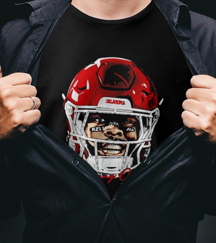 Danny Okoye Oklahoma Sooners Football Helmet Swag T-Shirt