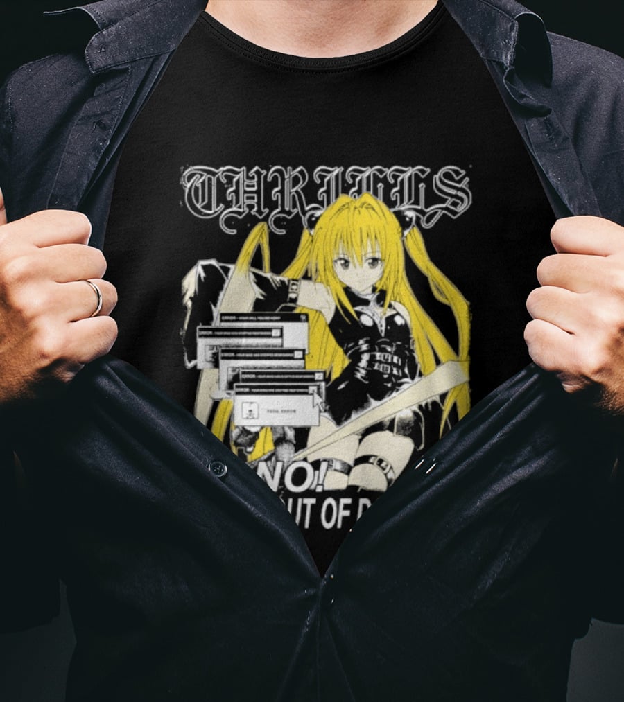 THRILLS Fatal Error Oh No You're Out Of Dopamine Anime Girl T-Shirt