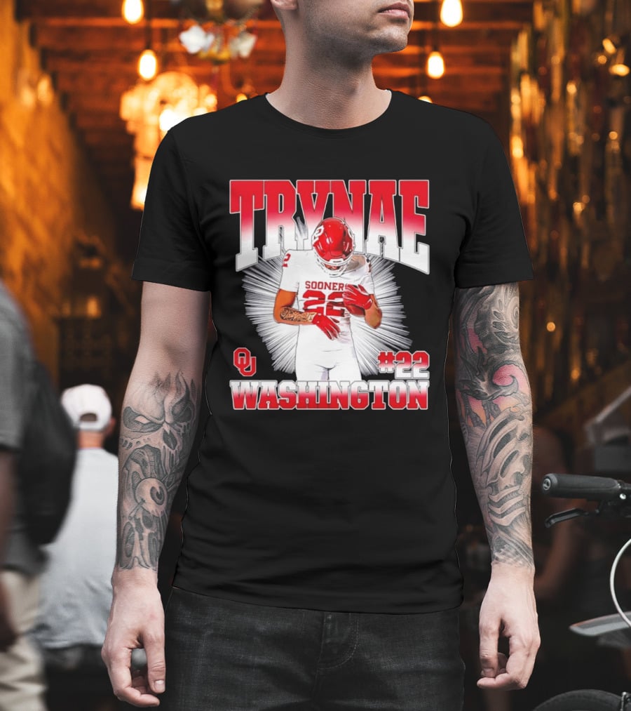 Trynae Washington Sooners Football #22 Oklahoma Player T-Shirt