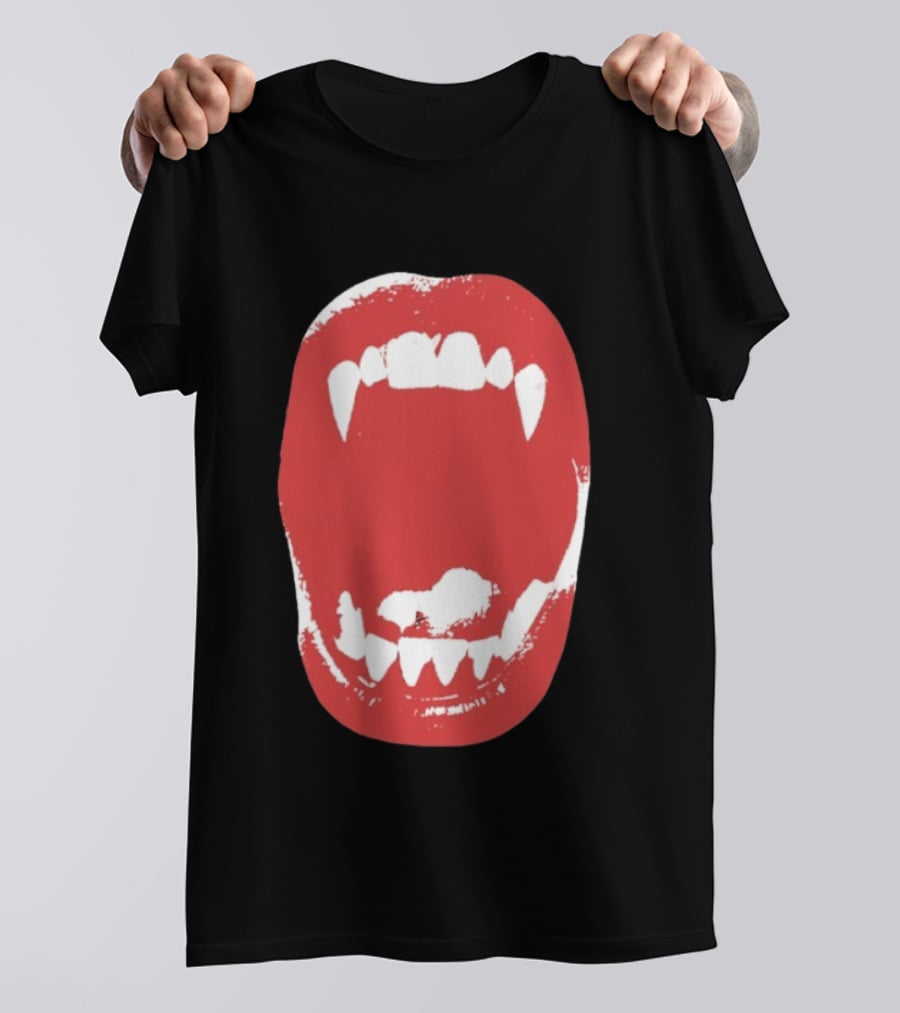 Vampire Fangs Open Mouth Red T-Shirt