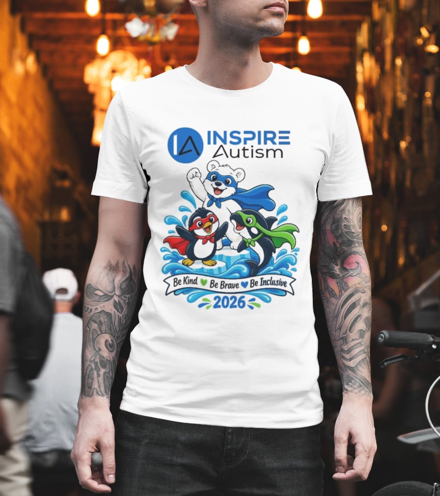 Inspire Autism Hero Walk 2026 Be Kind Brave Inclusive T-Shirt