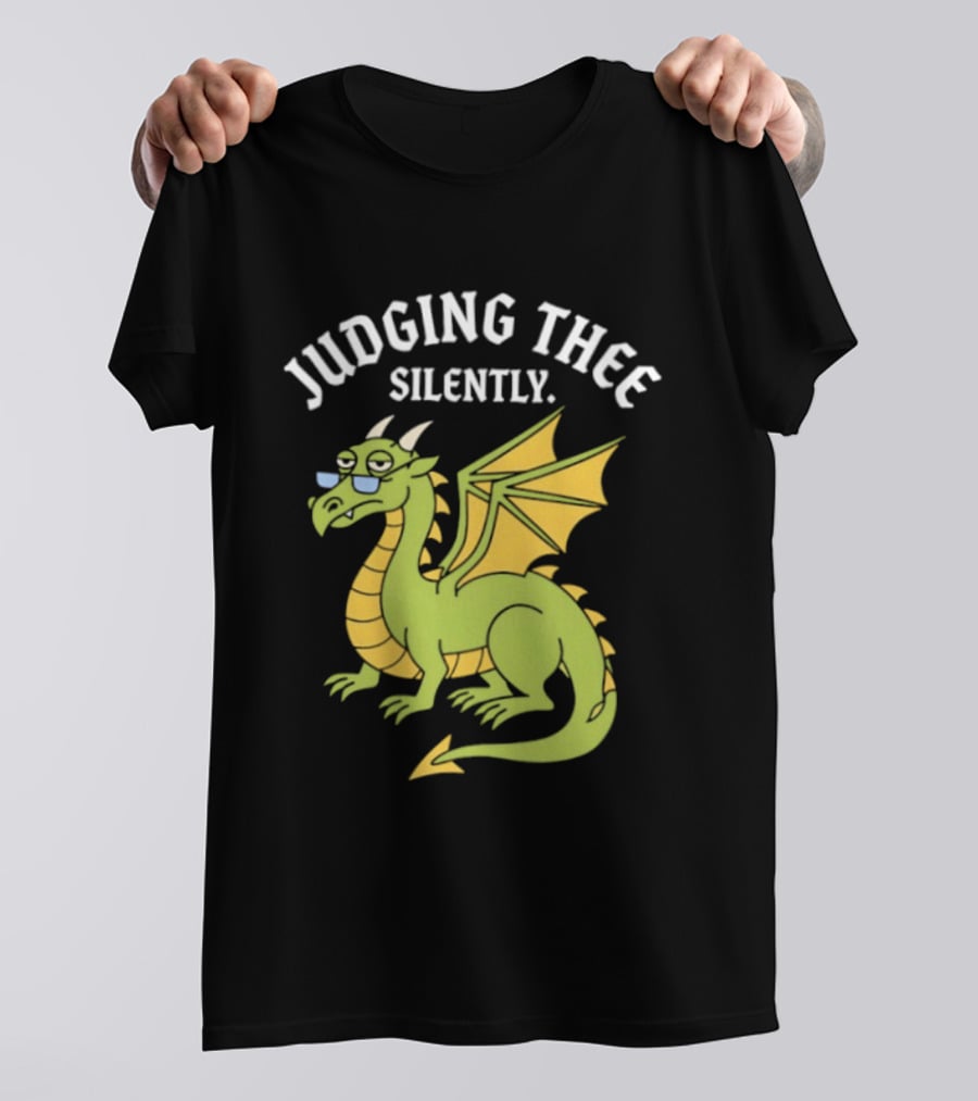 Judging Thee Silently Dragon With Sunglasses T-Shirt