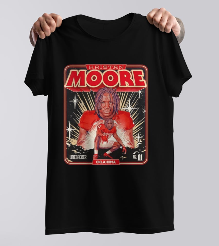 Kristan Moore Linebacker 11 Oklahoma Sooners Football T-Shirt