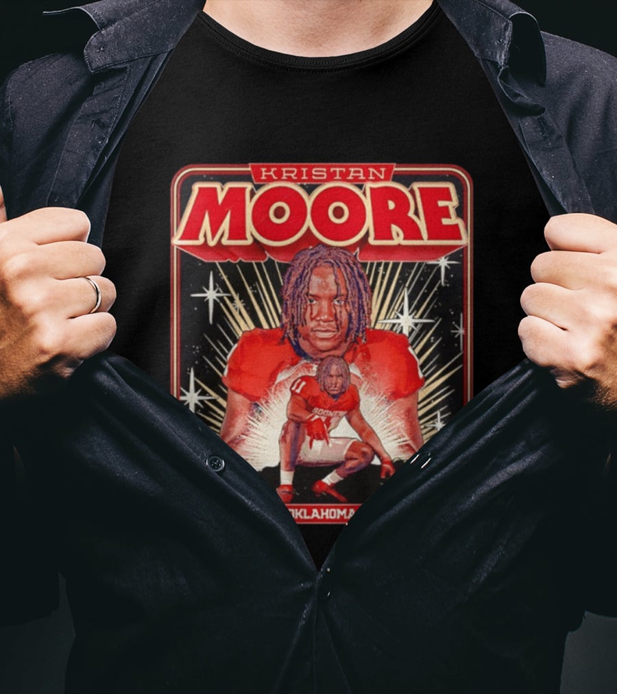 Kristan Moore Linebacker 11 Oklahoma Sooners Football T-Shirt