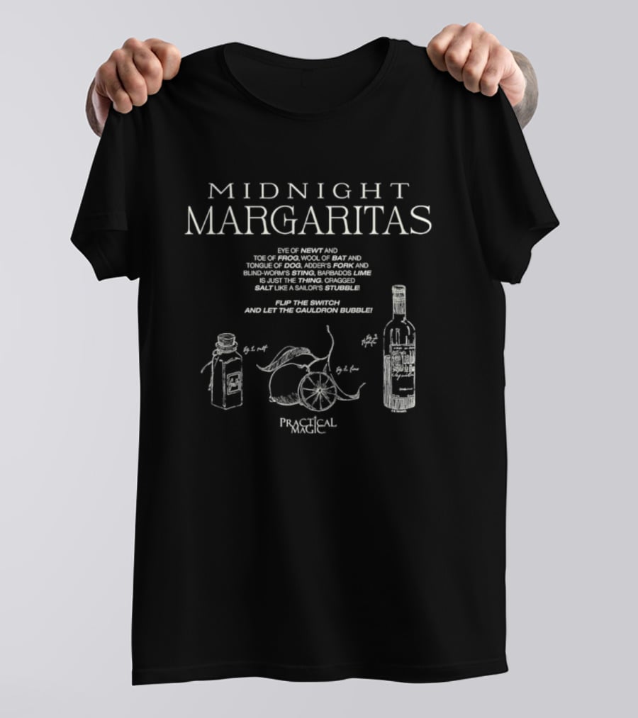 Midnight Margaritas Recipe Tequila And Lime Ingredients T-Shirt