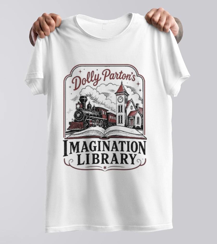 Dolly Parton's Imagination Library Train And Tower Scene T-Shirt