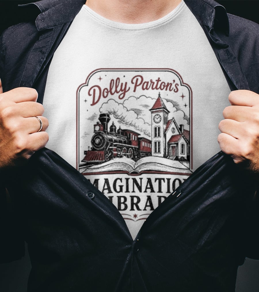 Dolly Parton's Imagination Library Train And Tower Scene T-Shirt