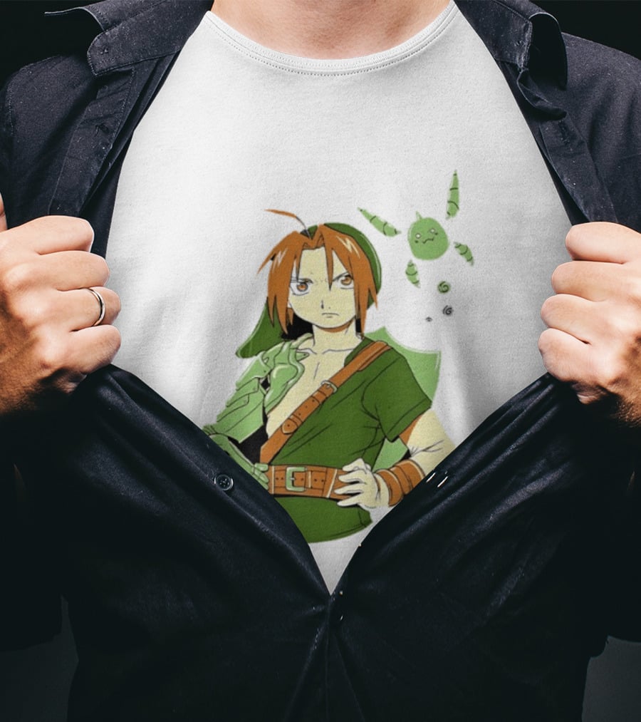 Edward Elric Crossover With Link Costume From Fullmetal Alchemist T-Shirt