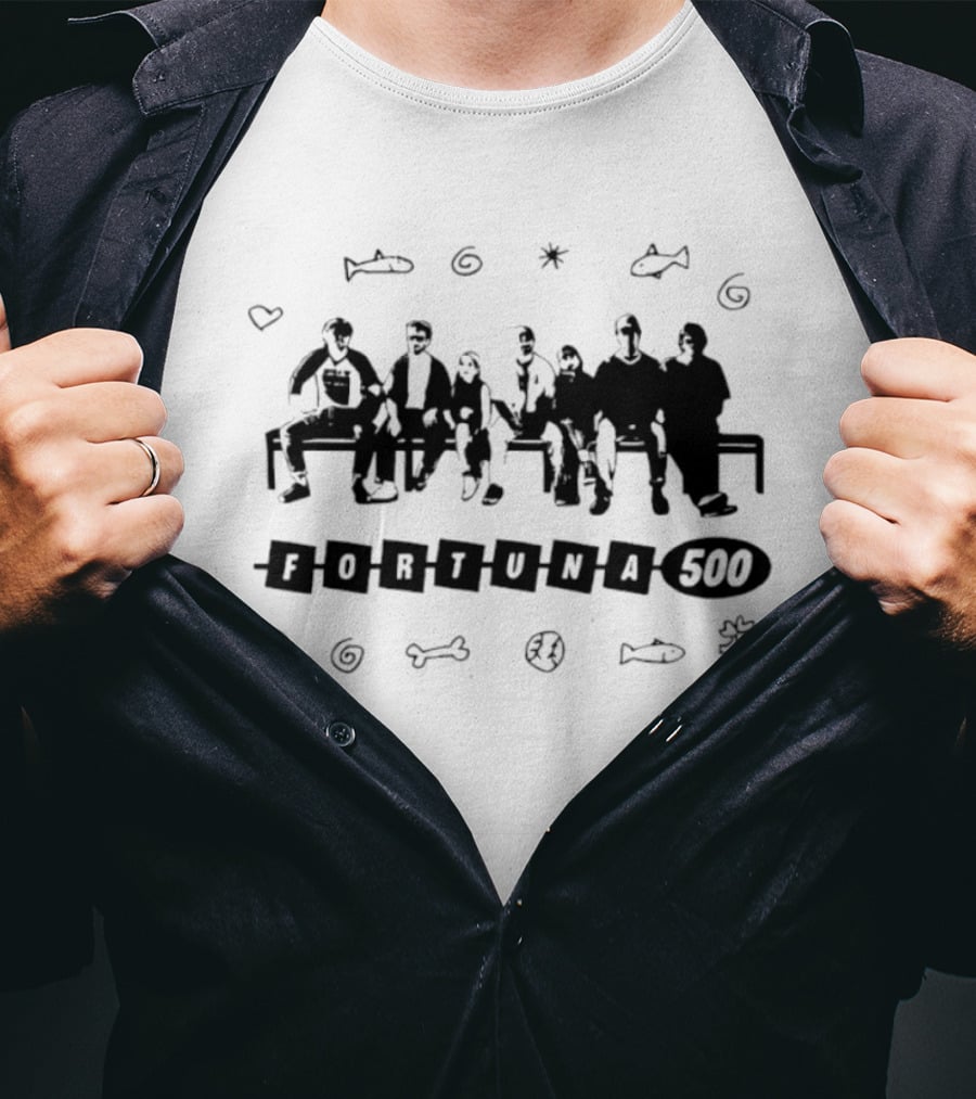 Fortuna 500 Group Bench Silhouettes With Doodles T-Shirt