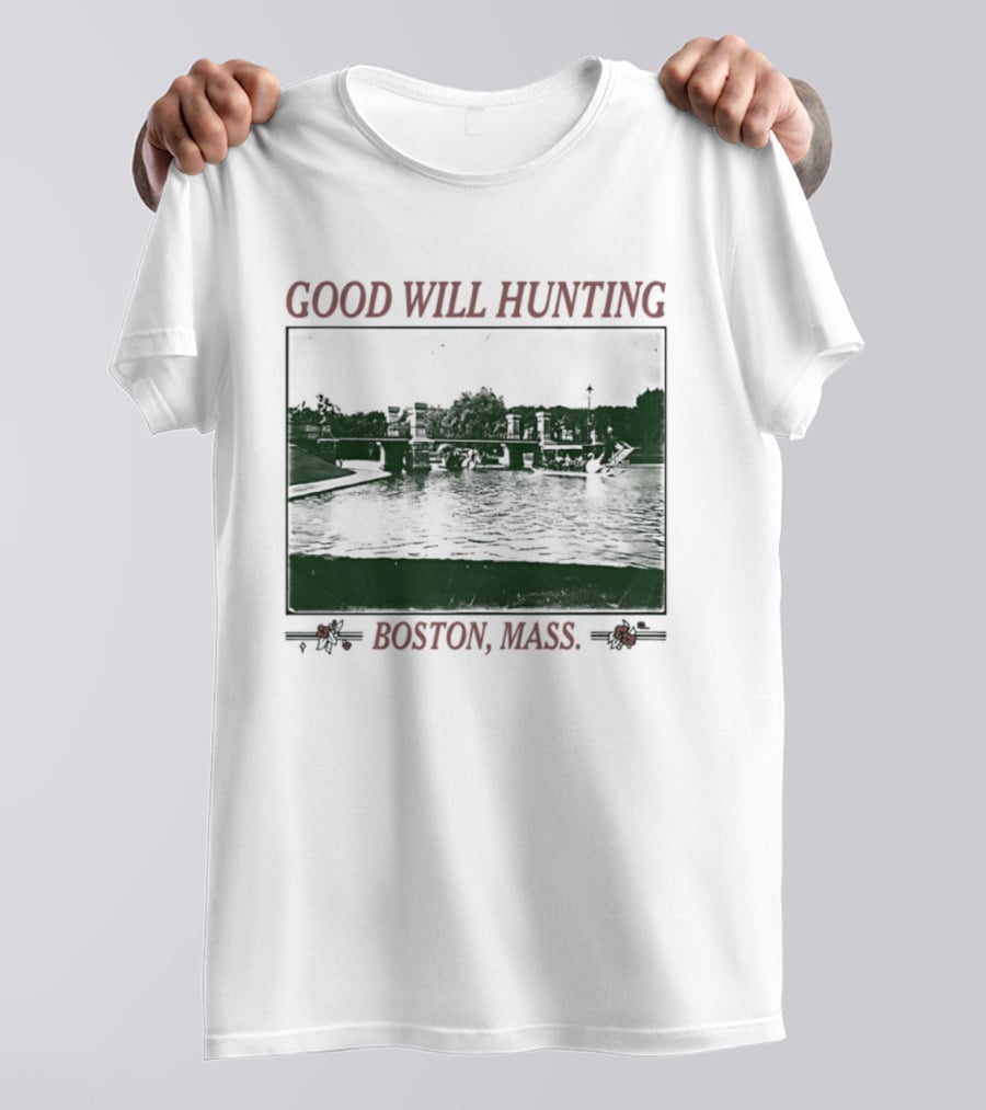 Good Will Hunting Boston Mass Matt Damon Urban River Scene T-Shirt