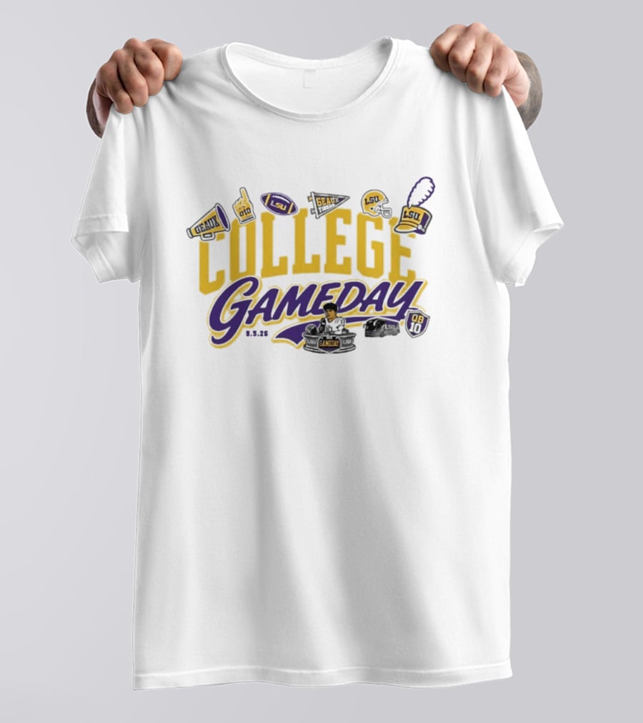 LSU Tigers College Gameday ESPN 2026 Sam Leavitt Week 1 T-Shirt