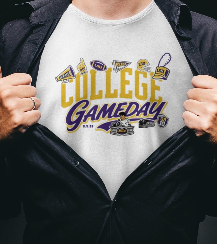 LSU Tigers College Gameday ESPN 2026 Sam Leavitt Week 1 T-Shirt