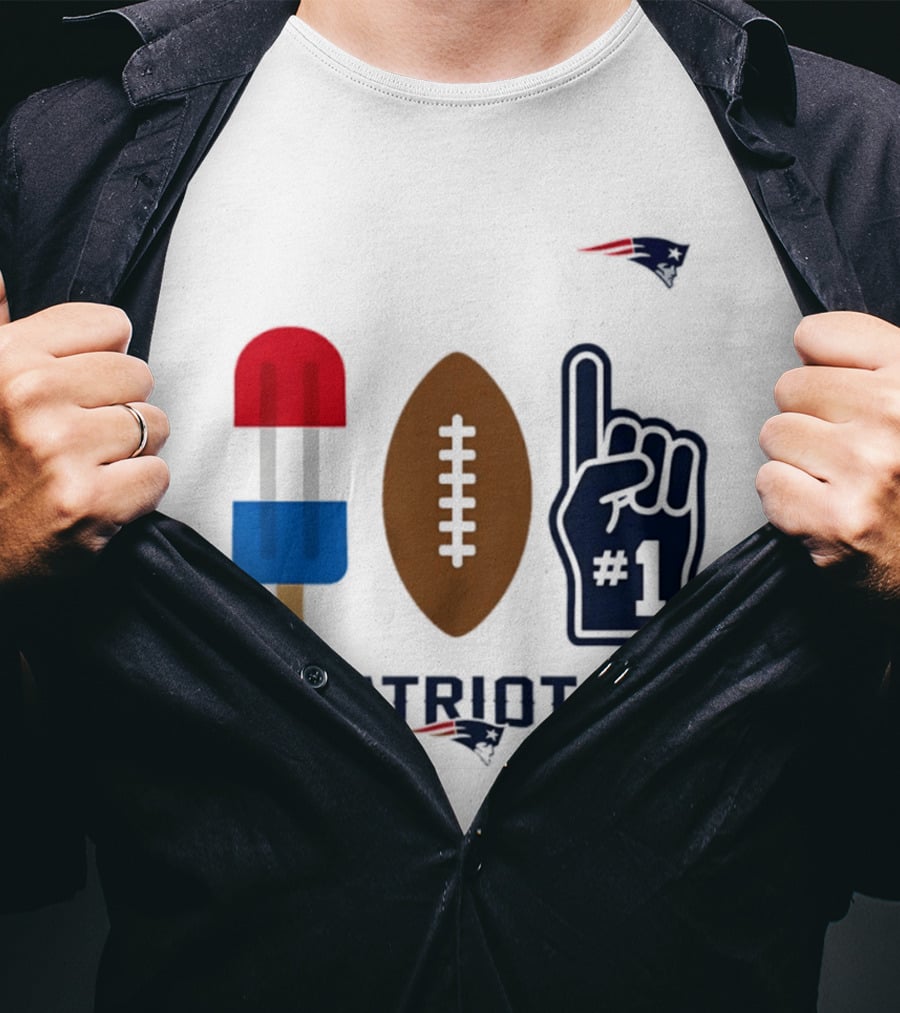 Patriots Americana Popsicle Football Number One Fan T-Shirt