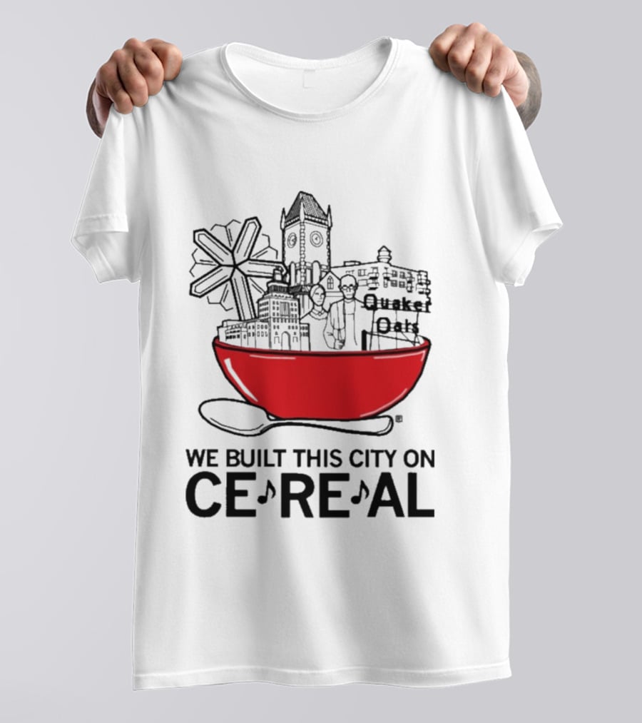 We Built This City On Ce Re Al Red Bowl Skyline T-Shirt