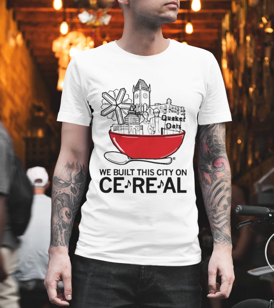 We Built This City On Ce Re Al Red Bowl Skyline T-Shirt