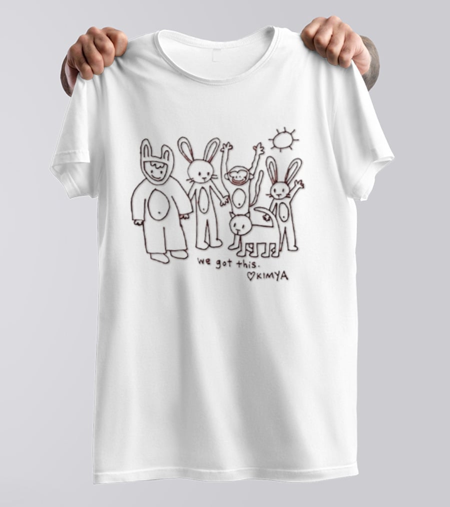 We Got This Kimya With Rabbit Monkey Cat And Child Drawing T-Shirt