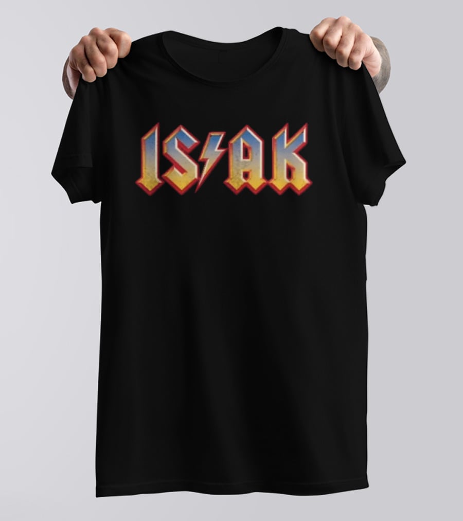 Alexander Isak ACDC Style Font Lightning Bolt T-Shirt