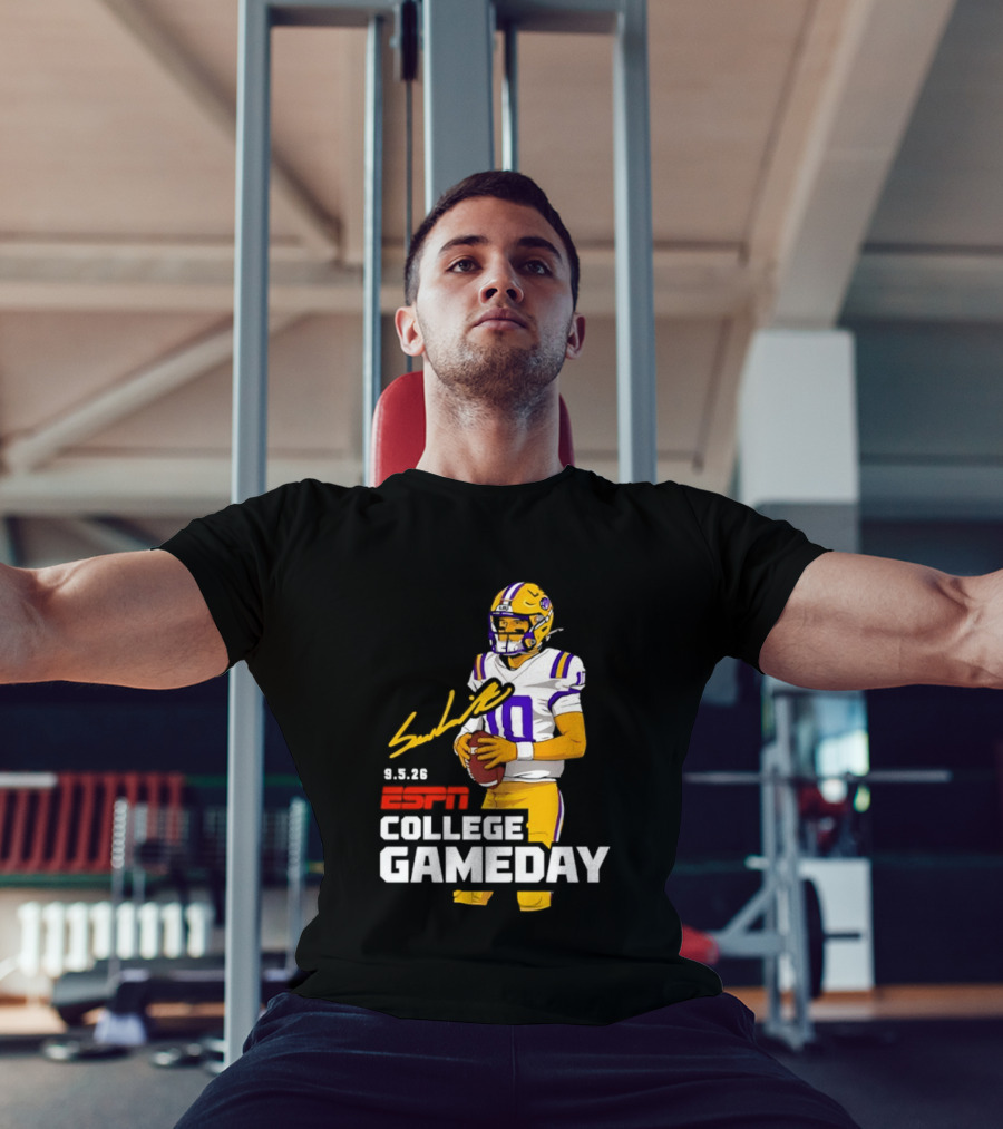 Sam Leavitt 9 3 26 ESPN College Gameday LSU Tigers Football T-Shirt