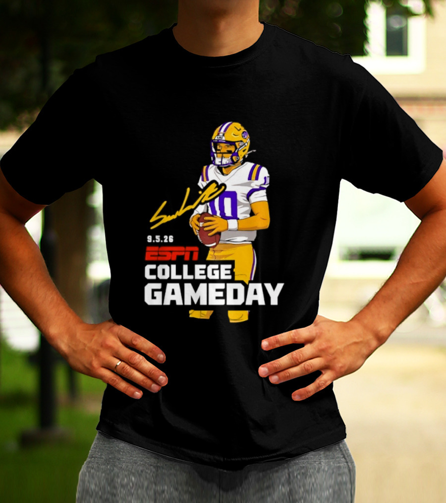 Sam Leavitt 9 3 26 ESPN College Gameday LSU Tigers Football T-Shirt