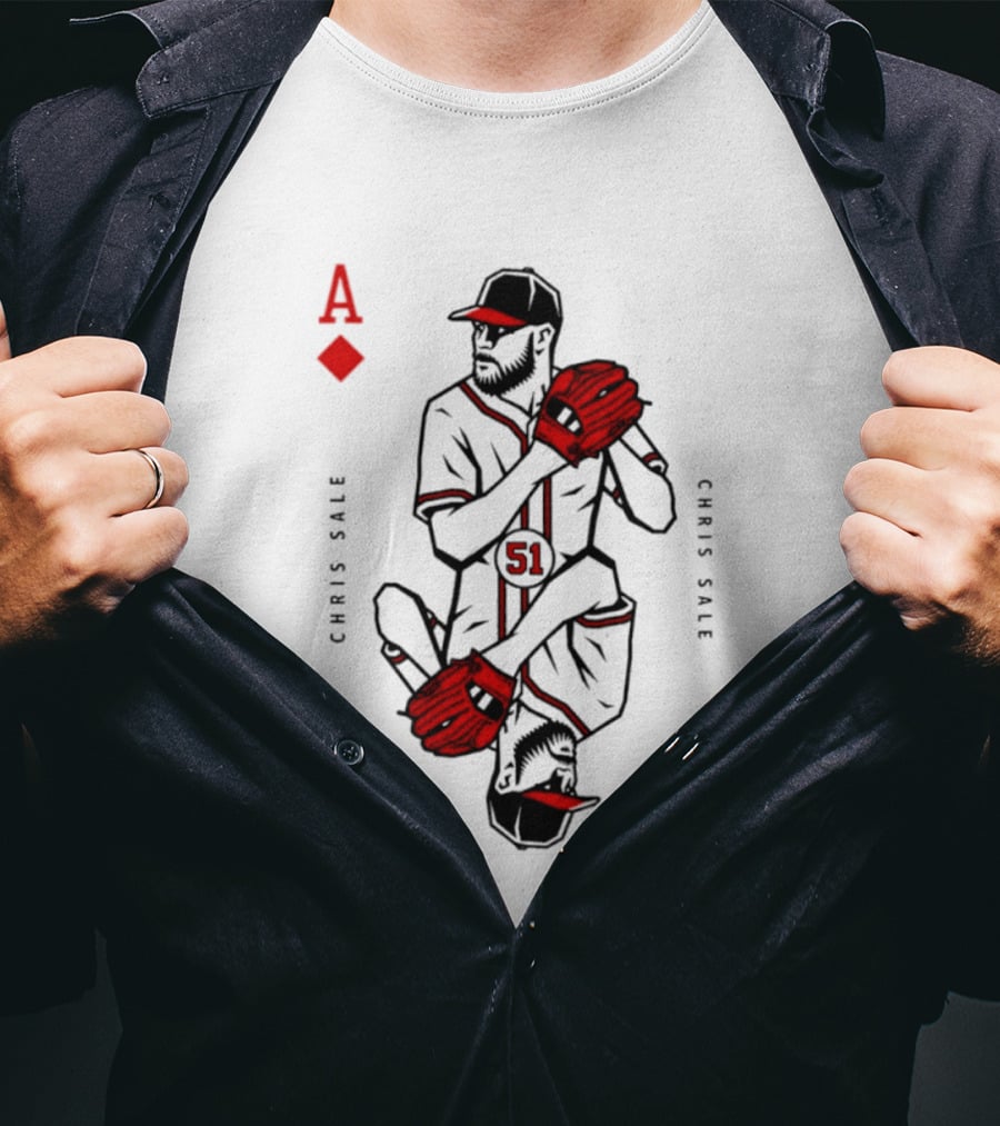 Ace Of Diamonds Chris Sale Playing Card Baseball T-Shirt