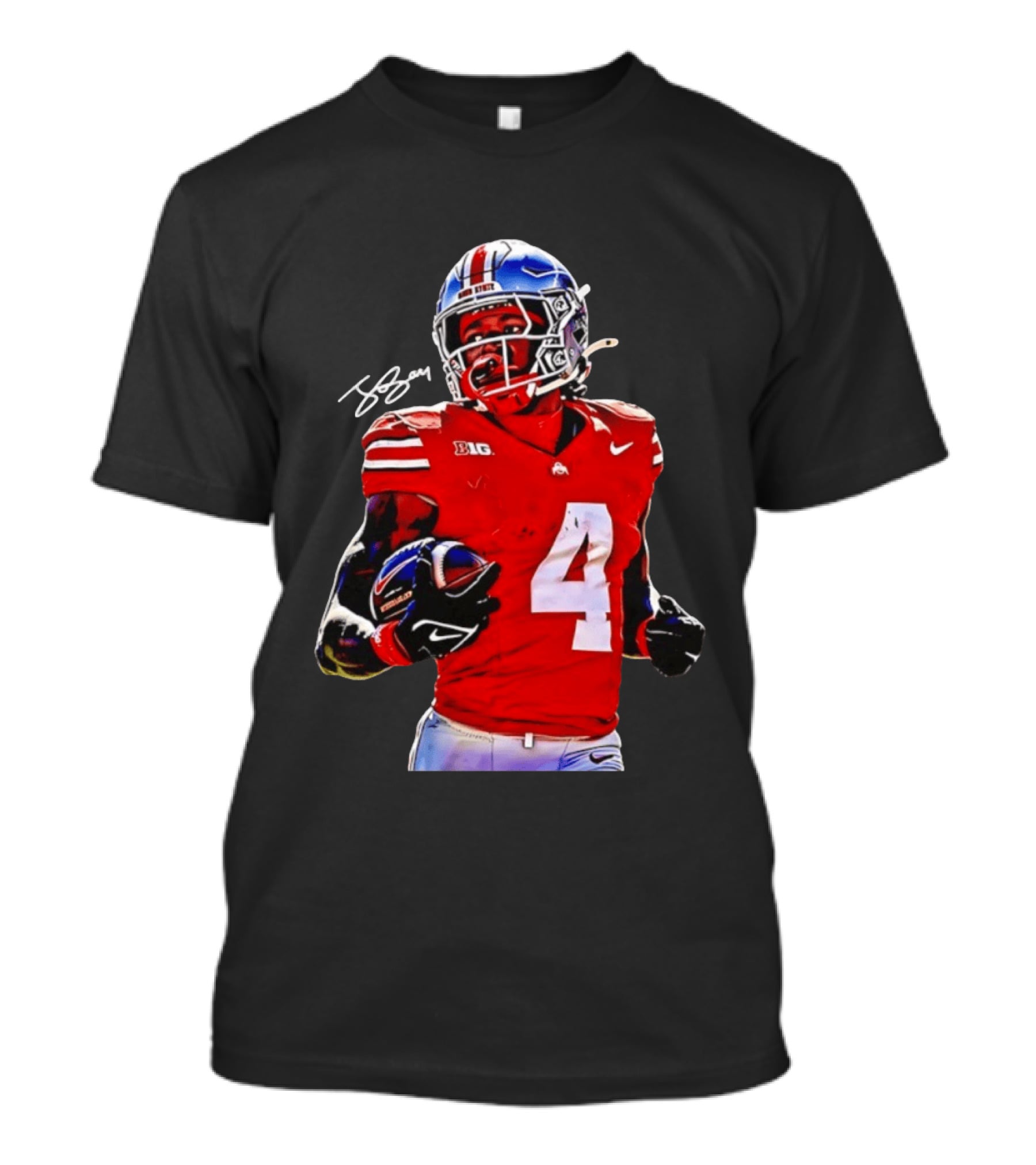 Jeremiah Smith Ohio State Buckeyes Football Number 4 T-Shirt