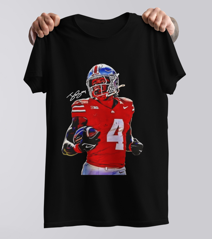 Jeremiah Smith Ohio State Buckeyes Football Number 4 T-Shirt