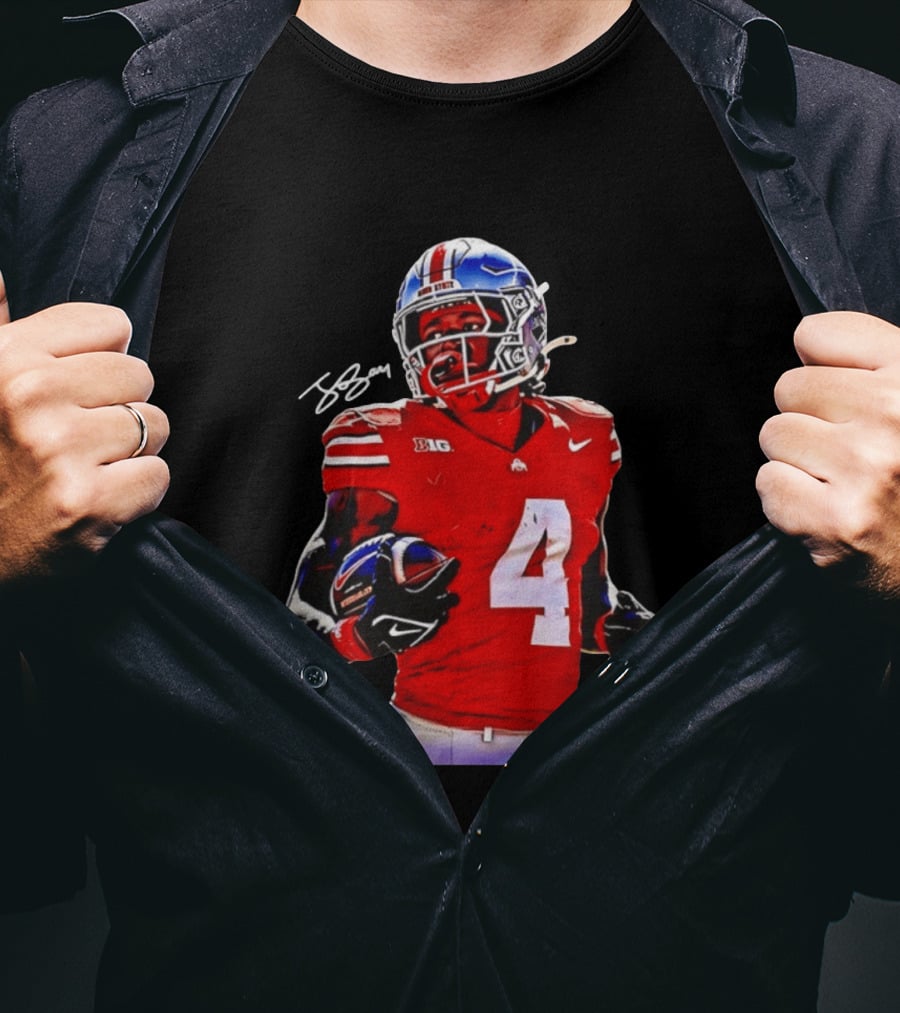 Jeremiah Smith Ohio State Buckeyes Football Number 4 T-Shirt