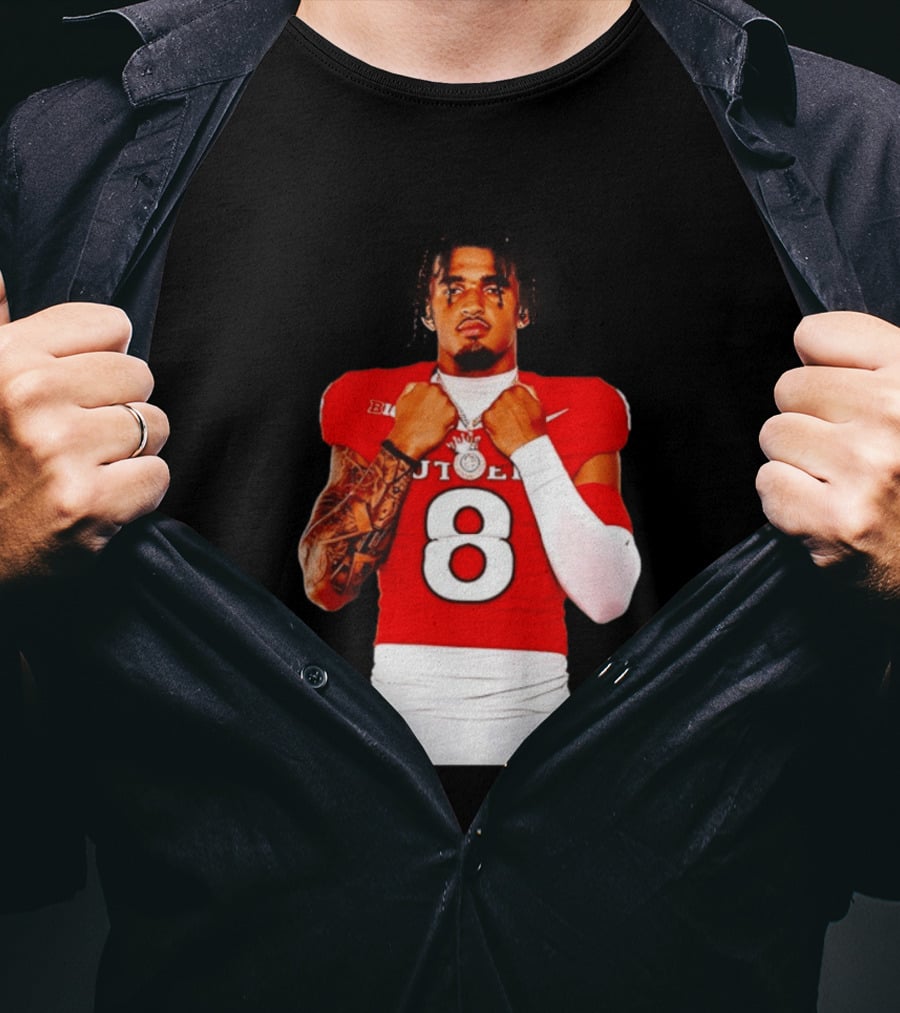 KJ Duff Rutgers Scarlet Knights Football Number 8 NCAA Moment T-Shirt