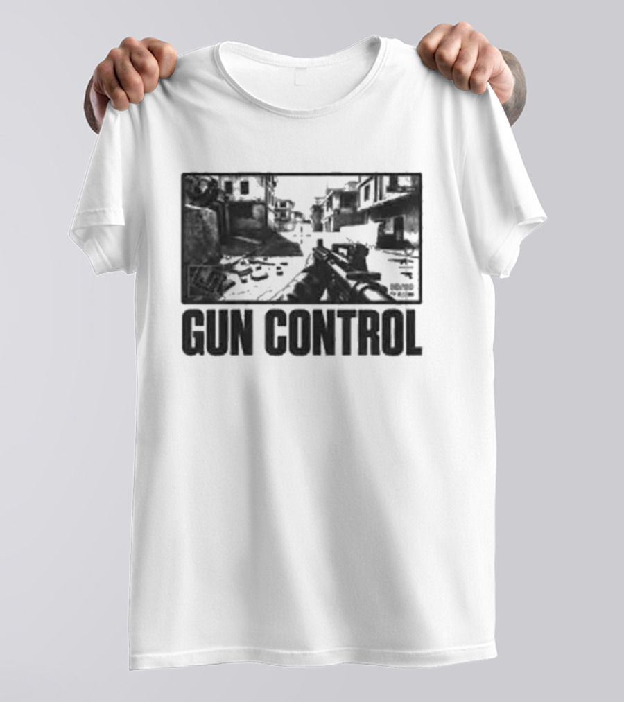 Christian Bale Movie Scene Gun Control T-Shirt