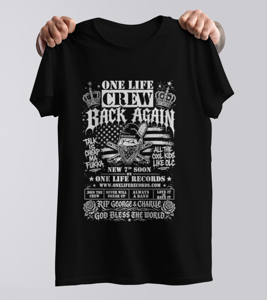 One Life Crew Back Again New 7 Inch 2009 One Life Records Hardcore Punk T-Shirt