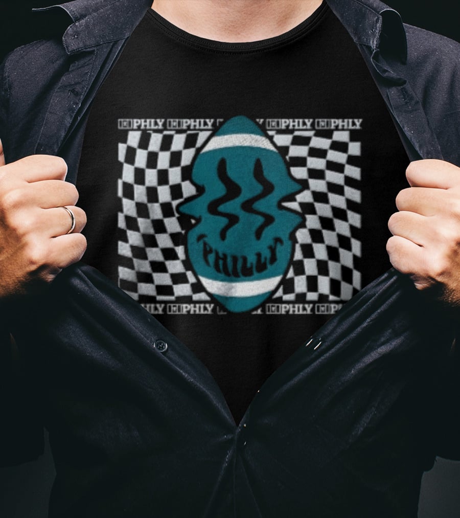 Philadelphia Eagles Philly Happy Ball Checkered NFL Fan T-Shirt