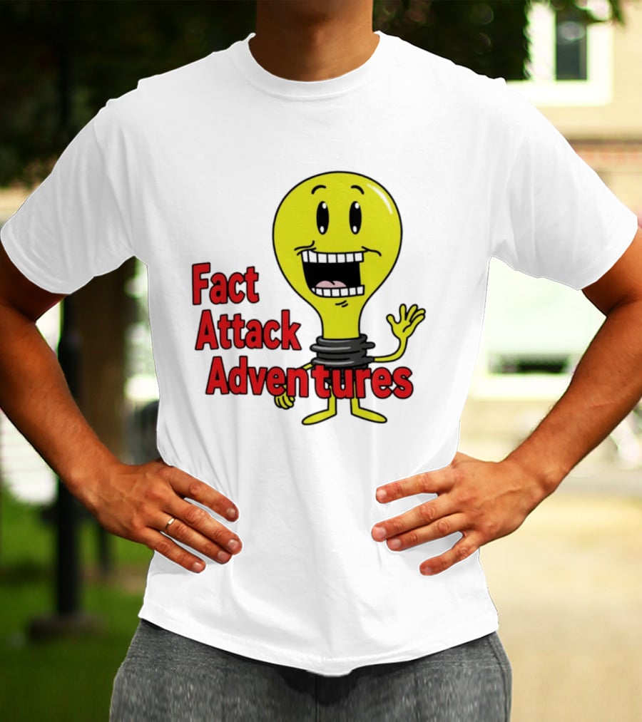 Fact Attack Adventures Smiling Light Bulb T-Shirt