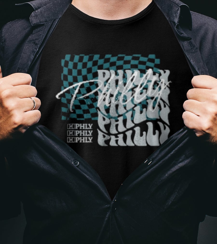 Philly Checkered Repeat Philadelphia Eagles Philly Philly T-Shirt