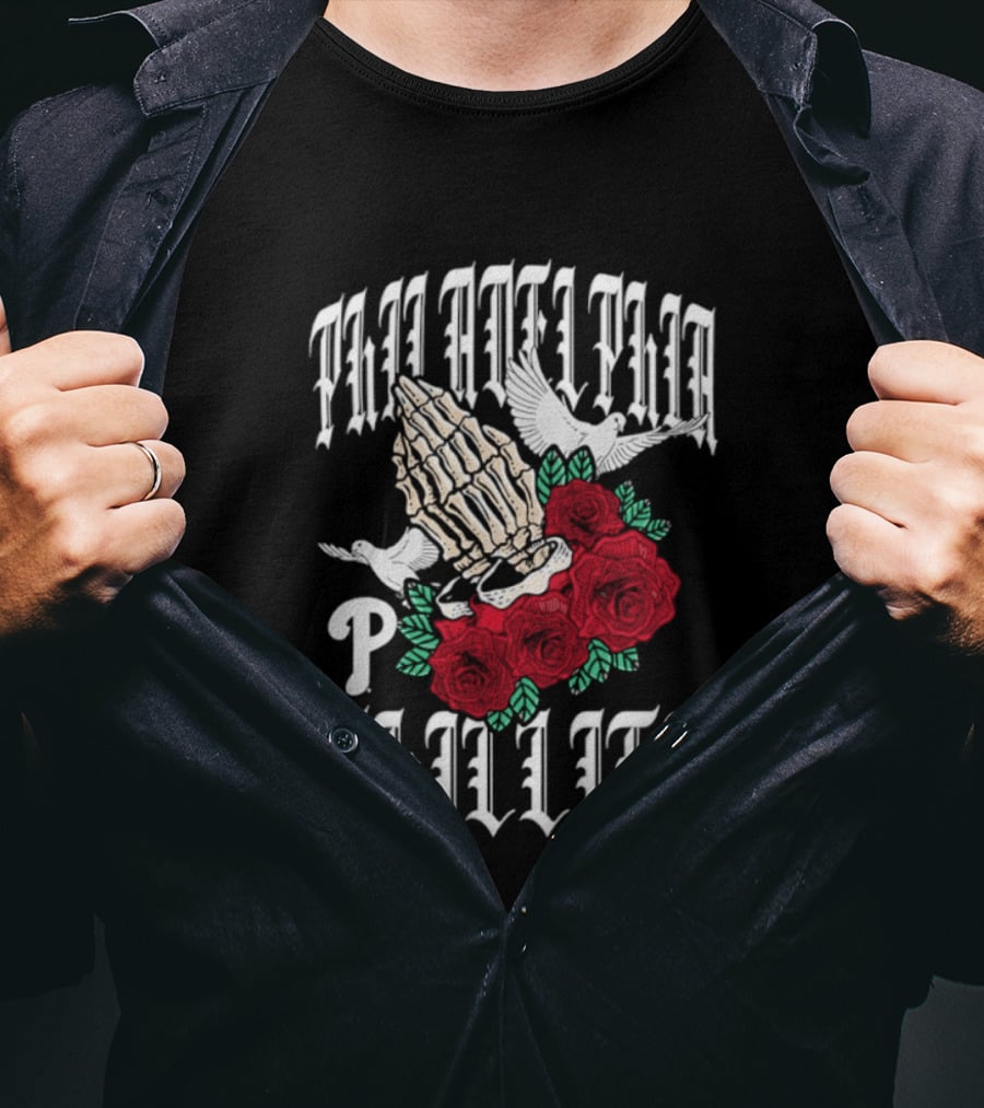 Philadelphia Phillies Gothic Bloom Halloween 2026 T-Shirt