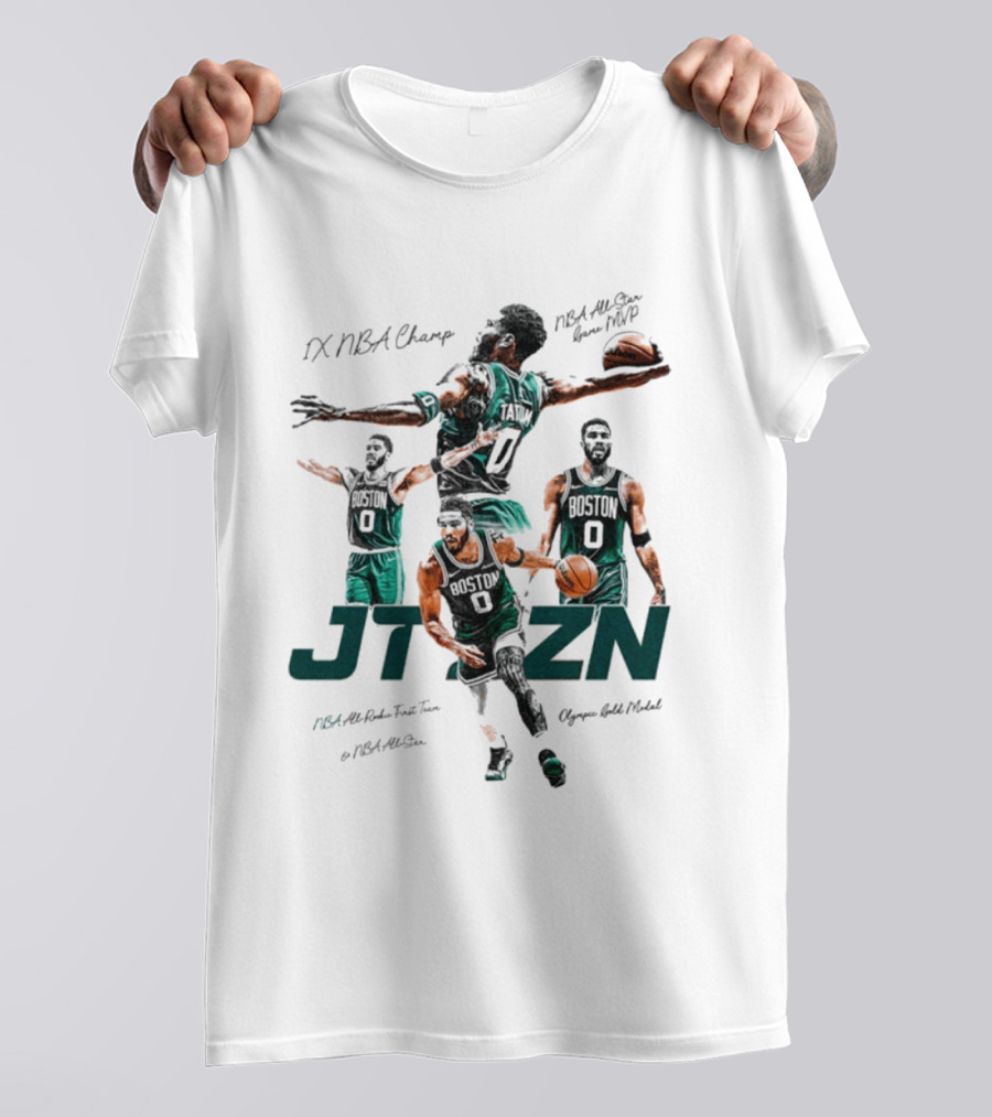 Jayson Tatum Boston Celtics JT SZN NBA Champ All Star Game MVP NBA First Team Oregon Gold Medal T-Shirt