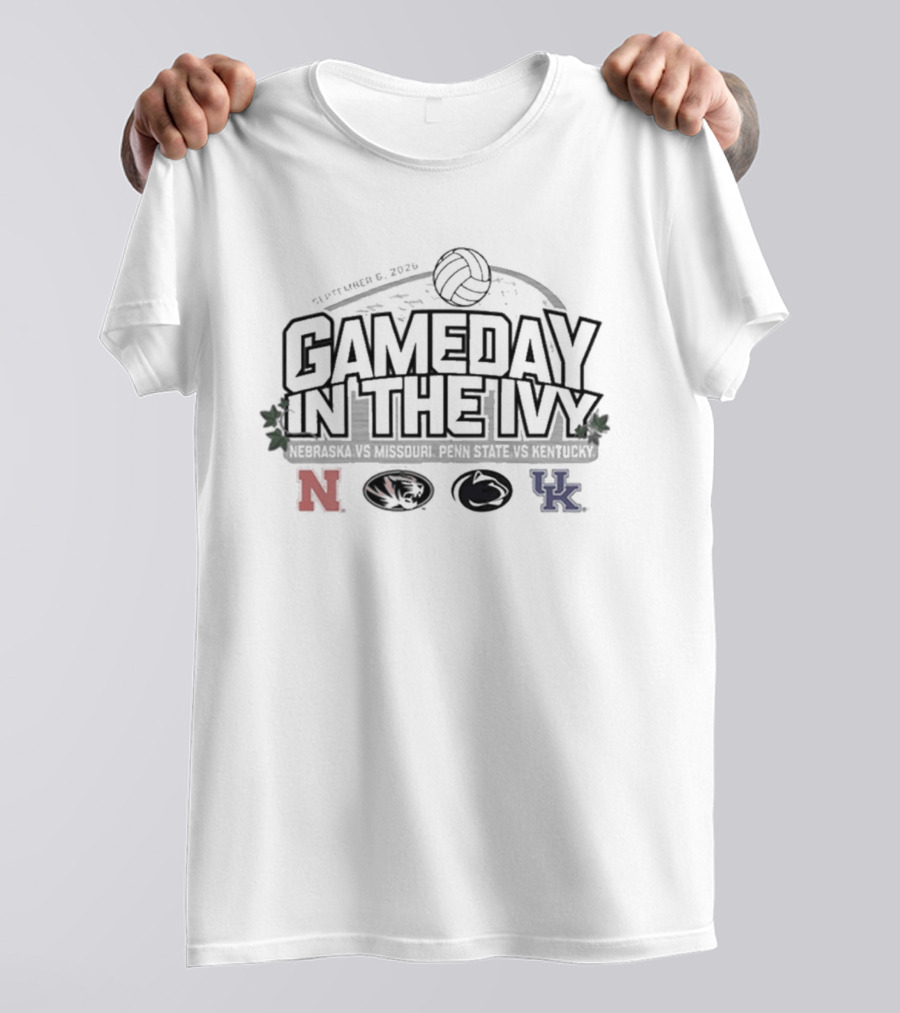 Nebraska Mizzou Penn State Kentucky Volleyball Gameday In The Ivy November 6 2023 T-Shirt