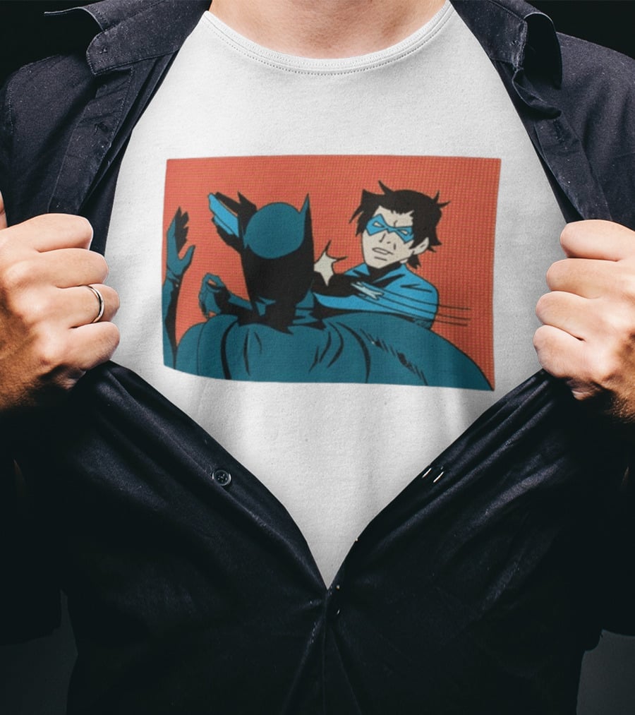 Nightwing Slaps Batman Dick Grayson Meme Comic Panel T-Shirt
