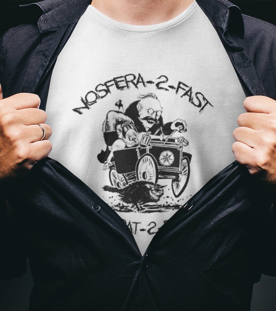 Nosfera 2 Fast Nosfera 2 Furious Vintage Cartoon Monster Car Chase T-Shirt