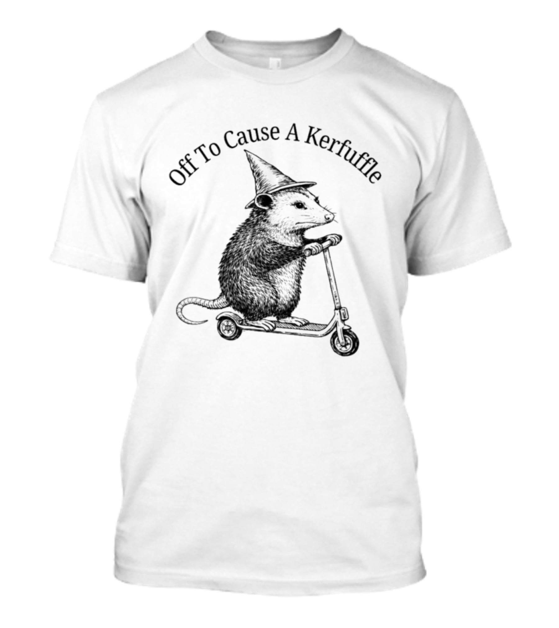 Off To Cause A Kerfuffle Opossum Wizard Hat Scooter T-Shirt