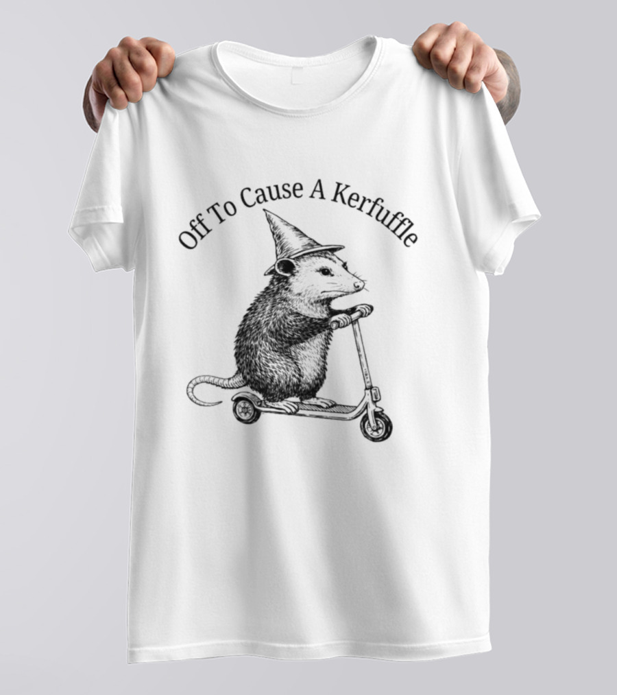 Off To Cause A Kerfuffle Opossum Wizard Hat Scooter T-Shirt