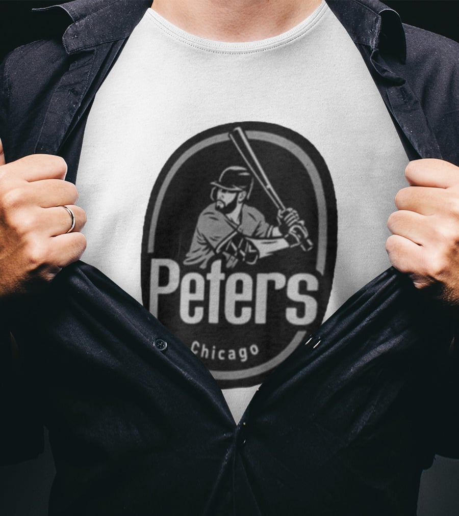 Peters Chicago Baseball Player Illustration White Sox T-Shirt