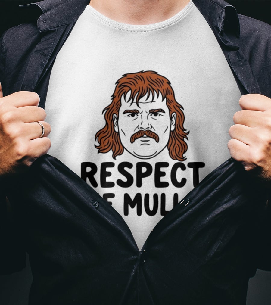 Respect The Mullet Retro Iconic Hairstyle T-Shirt