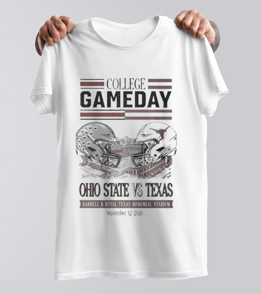 College Gameday Ohio State Vs Texas September 12 2026 Stadium Clash T-Shirt