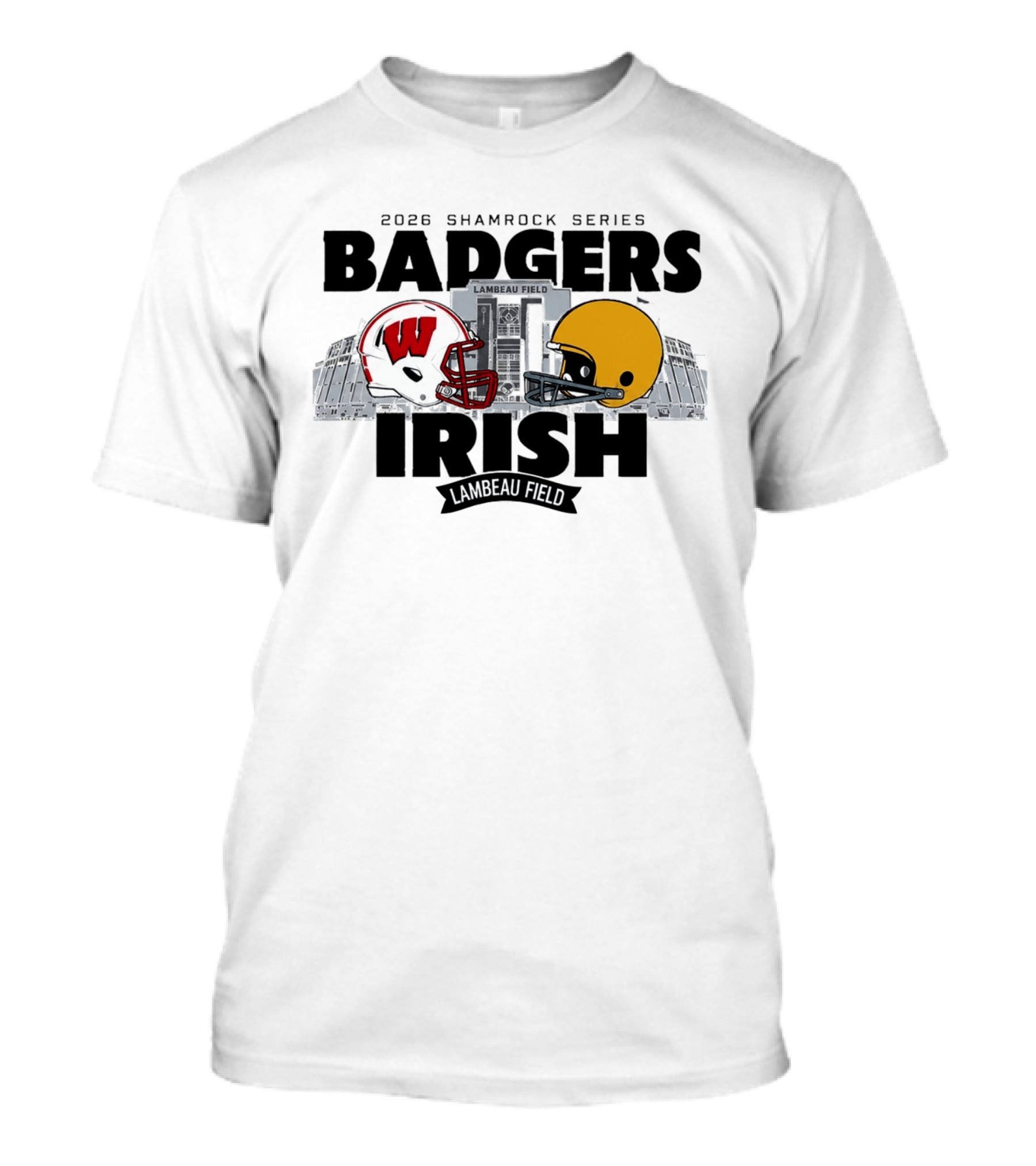 2026 Shamrock Series Badgers Vs Irish Lambeau Field Matchup T-Shirt