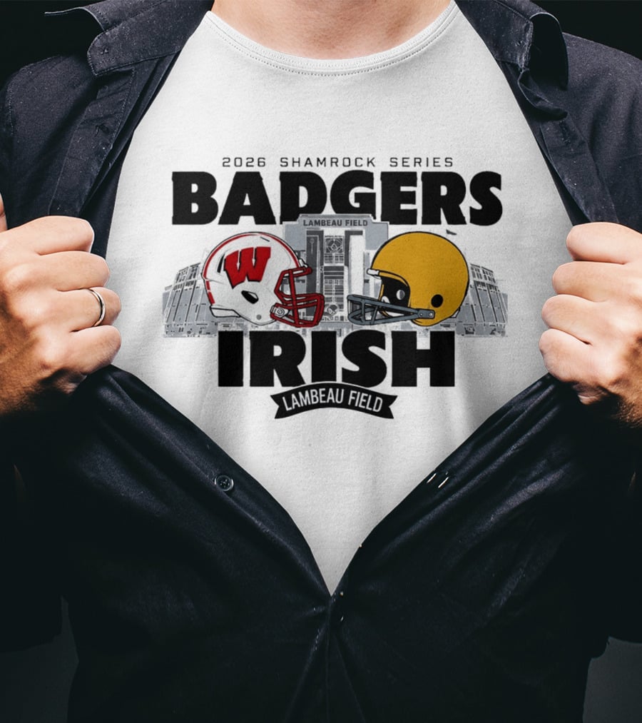 2026 Shamrock Series Badgers Vs Irish Lambeau Field Matchup T-Shirt